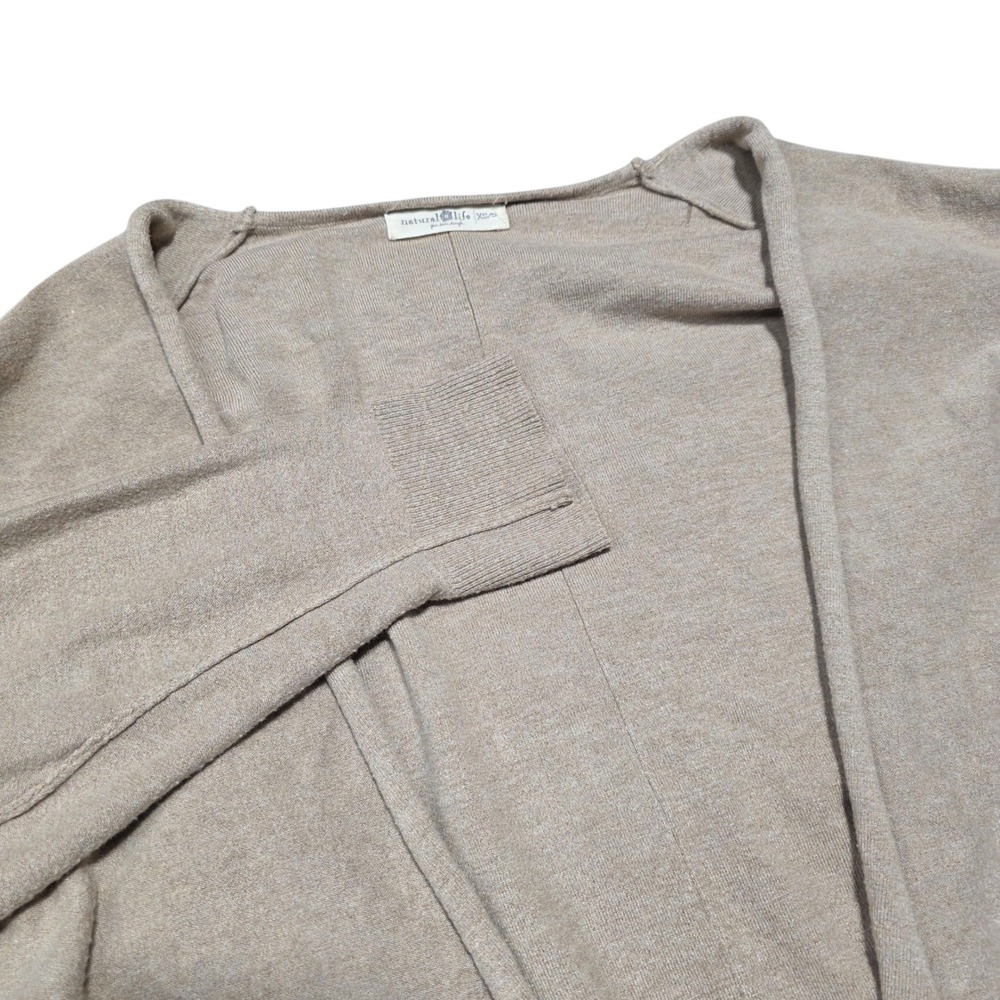 Natural Life Cardigan Sweater Knit Button Front‎ Lightweight XS/S Tan